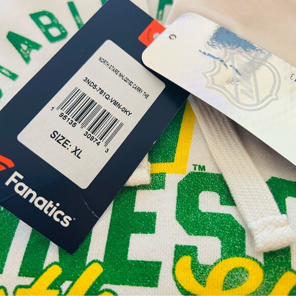 Fanatics Minnesota North Stars Carry the Puck Pullover Hoodie Sweatshirt XL NWT - Picture 7 of 8